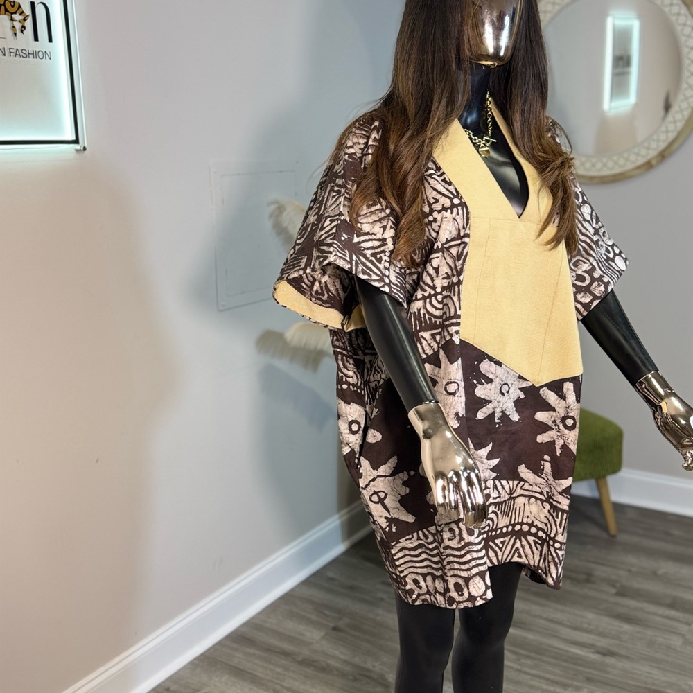 Short Lola Boubou African Kaftan Dress | Flowy Maxi | Relaxed Fit